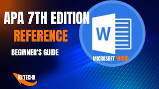 Formating APA References using Microsoft Word | Beginners guide