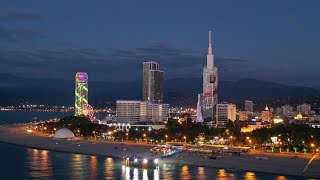 Night Batumi, Georgia - Drone Video