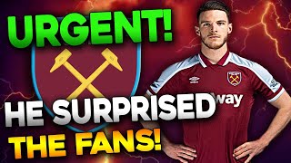 EXPLODED NOW!  SURPRISED THE FANS! LOOK WHAT HE SAID! - WEST HAM NEWS TODAY