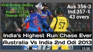 india vs australia 2nd odi 2013 full match highlight / virat kohli 52 balls centure video #highlites