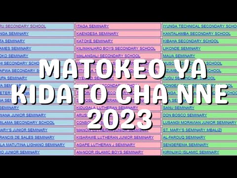 MATOKEO YA KIDATO CHA NNE 2023 CSEE 2023 Examination Results NECTA ...