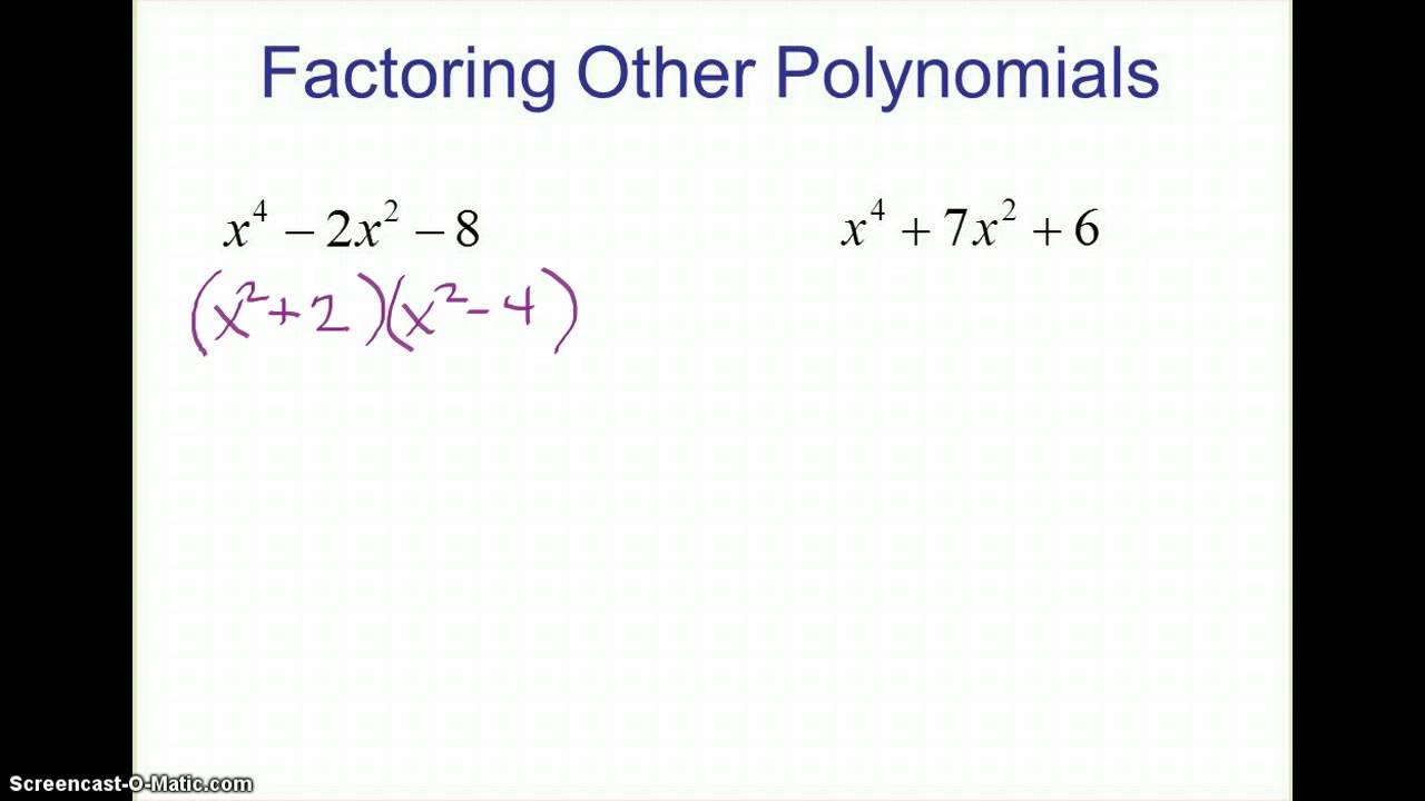 6-4 Solving Polynomial Equations - YouTube