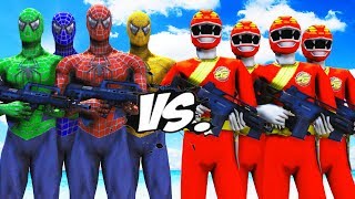 TEAM SPIDER-MAN VS GAO RED ARMY