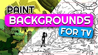 Background Painting for TV Animation ♡ FULL Background Painting Tutorial