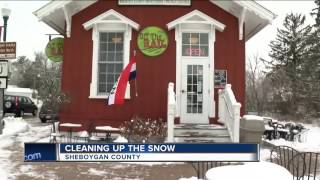 Cleaning up the snow in Sheboygan County