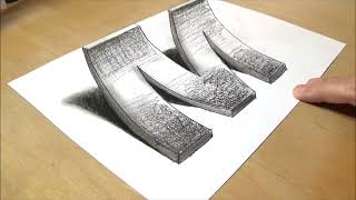 How To Draw A 3D Letter M-awesome trick art