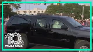 President Trump briefly leaves hospital to surprise supporters gathered outside