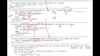 VB Tracing Arrays and Functions Worksheet 2