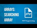 Searching array value PHP Tutorial