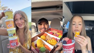 [TIKTOK] VIRAL FRUIT ICE CREAM mukbang compilation 🍇🍓🍌🍑