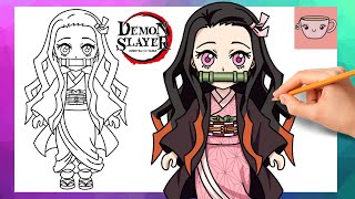 How To Draw Nezuko from Demon Slayer | Chibi Style | Anime Drawing Tutorial