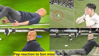 Pep Guardiola REACTION to Son shot saved by Ortega during Man City vs Tottenham.