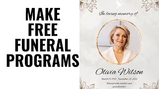 HOW TO CREATE A FUNERAL PROGRAM( MAKE FREE FUNERAL PROGRAMS ON CANVA)