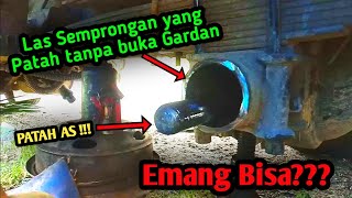 Emang Bisa??? Las Semprong Sarung Gardan di Lokasi tanpa turun GARDAN || MOBIL DYNA