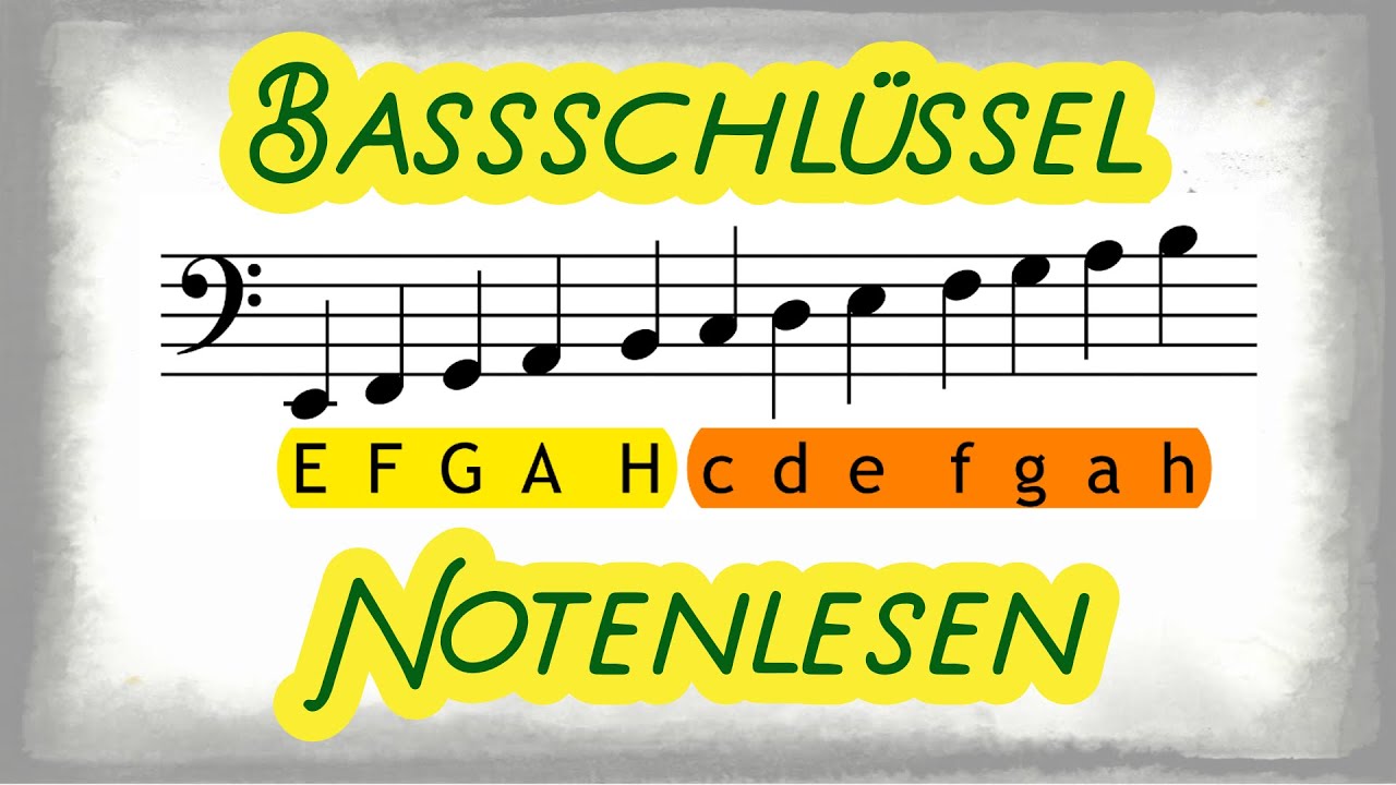 Bassschlüssel - Notenlesen - YouTube