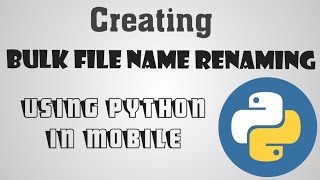 Creating Bulk File Renaming Program in Python | #deepak.j #python #projects