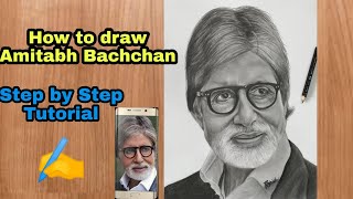 Realistic Drawing Of Amitabh Bachchan Sir Ji | Step by Step Tutorial | Rajnish sketch Art