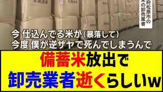 政府の備蓄米放出で米転売ヤー(卸売業者)が逝くらしいｗ #値上がり #物価高 #ja