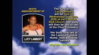 Lucy Lambert ~ Short Obituary