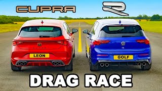 VW Golf R v Cupra Leon: DRAG RACE