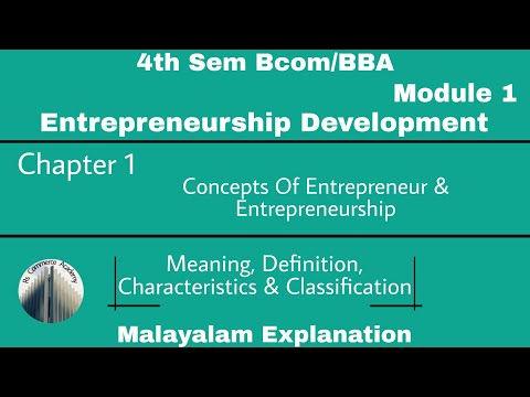 4th Sem Bcom/BBA|Module 1|Entrepreneurship Development|Chapter 1 ...