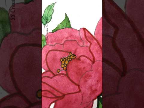 Red flower painting #shorts #floralart #youtubeshorts #trend