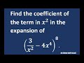 Find the coefficient of x^2 in the expansion of (3/x^2- 4x^4)^8