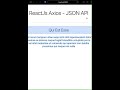 reactjs axios - JSON API
