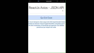 reactjs axios - JSON API
