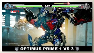 Optimus Prime vs Megatron, Starscream & Grindor with Healthbars