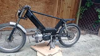 Moped 50cc cafe racer project Minarelli v1 horizontal.