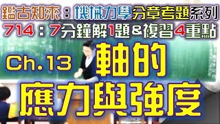 CH 13｜Part.8｜107統〜108統｜第13章｜軸的應力與強度｜機械力學｜分章考古題