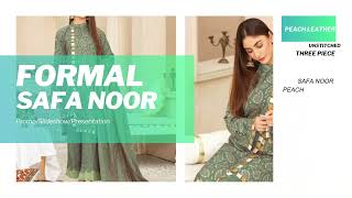 Safa Noor Unstitched Peach Leather Winter Collection 2022 | Safa Noor Embroidered Wool Shawl