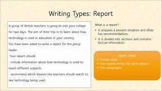 Cambridge B2 First - How to write a great report