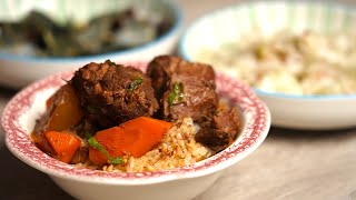 紅燜羊腿肉 stewed lamb leg，紅燜costco的羊腿肉配上蔬菜，美味營養，陪你度過漫長的冬日，costco lamb leg with vegetables in winter