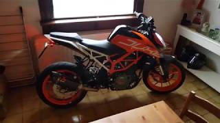 2018 KTM Duke 390 Akrapovic - exhaust + R\u0026G license plate holder