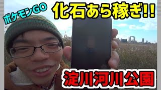 【ポケモンGO】オムナイトの巣で化石あら稼ぎ【淀川河川公園 西中島地区】(#BONUS8-61)