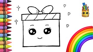 How to Draw A Cute Gift Box