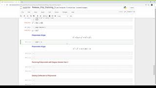 Factoring of Polynomials Computer Aided Algebra Using Python Sympy Package.