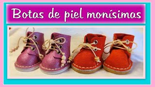 Tutorial Fácil. COMO Crear Botas de Piel para MUÑECAS video -638