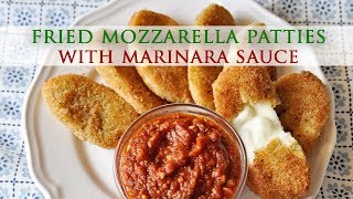 Homemade Fried Mozzarella Patties with Marinara Sauce