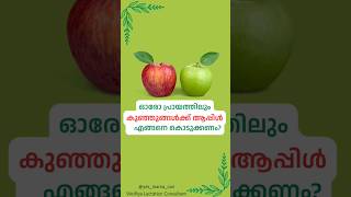 Apple for babies |ഓരോ പ്രായത്തിലും കുഞ്ഞുങ്ങൾക്ക് ആപ്പിൾ കൊടുക്കേണ്ടവിധം #shorts