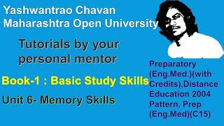 YCMOU | Unit 6- Memory Skills | Preparatory (Eng.Med)| Yashwantrao Chavan Maharashtra