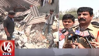 House Collapsed As Guillotine Sticks Blast In Jubilee Hills, One Injured | Hyderabad | V6 News