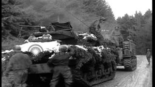 U.S. Army troops employ  M31 armored tank retriever near Hurtgen, Germany,  in Wo...HD Stock Footage