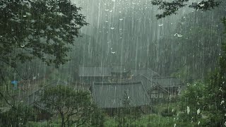 비오는 공원 폭우와 함께 2분이내 불면증극복, 빗소리 ASMR 자장가 백색소음
