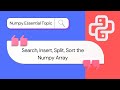 Numpy Search, Insert, Split, Sort and Filter the Array | Numpy tutorials