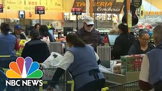 Long Grocery Lines As Americans Scramble For Supplies Amid Coronavirus Outbreak | NBC Nightly News