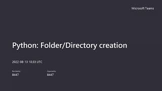 Python: How to create a folder/directory?