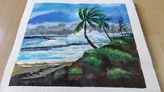 Easy Acrylic landscape painting for beginners